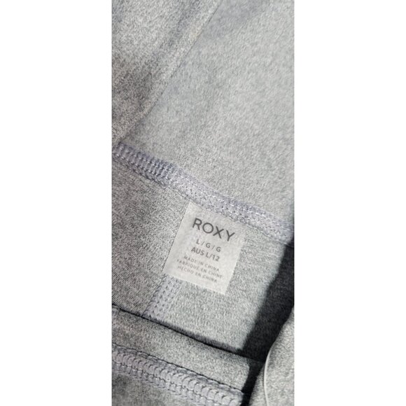 Roxy High Waisted Ankle Leggings Pants Womens Gray size Large Logo - Picture 3 of 6